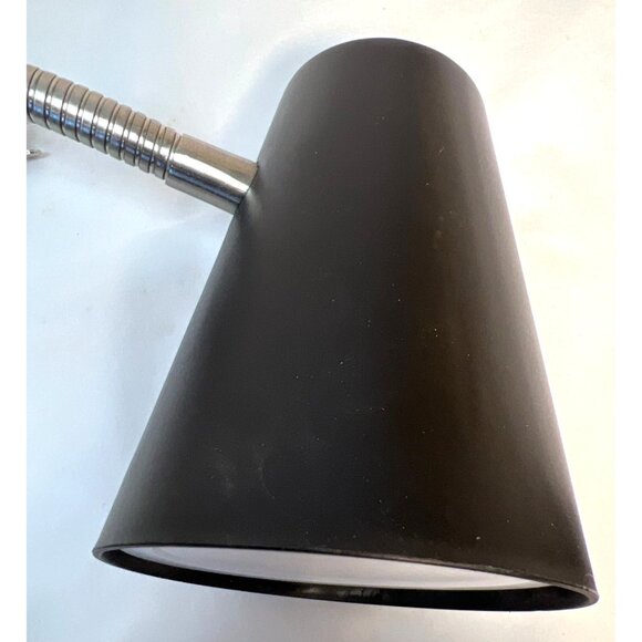 Adjustable Black Clip-On LED Desk Lamp With Flexible Gooseneck & Power Plug - Picture 3 of 4